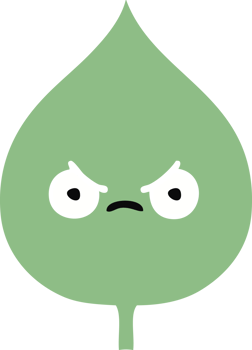 flat color retro cartoon of a expressional leaf png