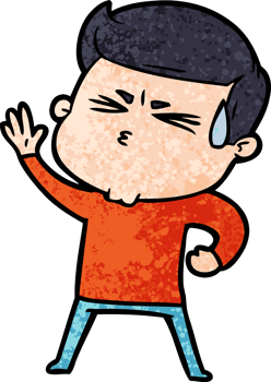 cartoon man sweating png