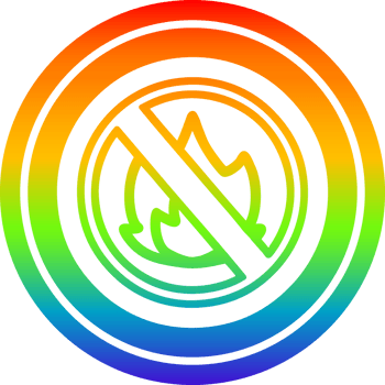 no flames circular icon with rainbow gradient finish png
