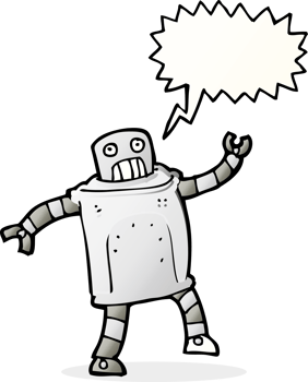 cartoon robot with speech bubble png