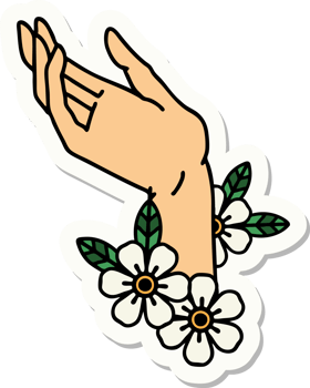 sticker of tattoo in traditional style of a hand png