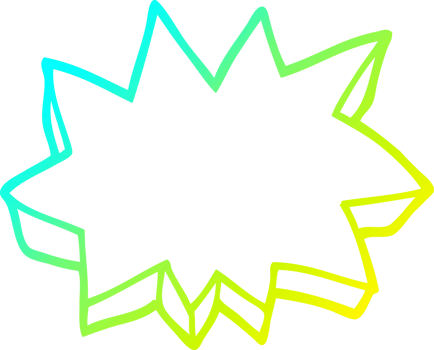 cold gradient line drawing of a cartoon decorative explosion png