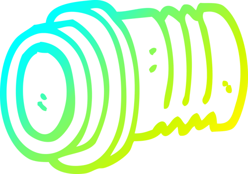 cold gradient line drawing of a cartoon pipe fitting png