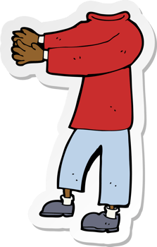 sticker of a cartoon headless body png