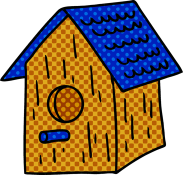 hand drawn cartoon doodle of a wooden bird house png