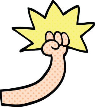comic book style cartoon punching arm png