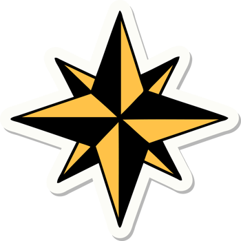 sticker of tattoo in traditional style of a star png