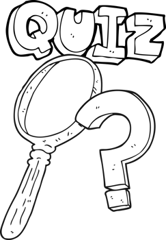 black and white cartoon quiz symbol png