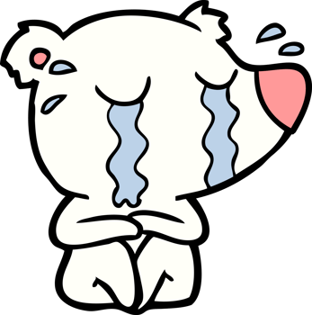 sad little polar bear cartoon png