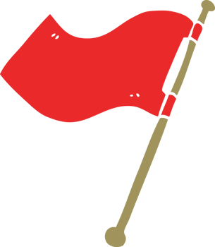 cartoon doodle red flag png