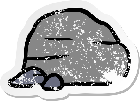 hand drawn distressed sticker cartoon doodle of stone and pebbles png