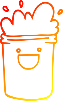 warm gradient line drawing of a cartoon happy drinks png