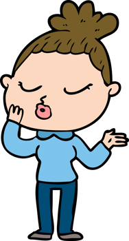 cartoon calm woman png