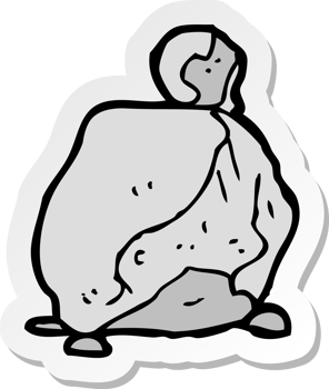 sticker of a cartoon rock png