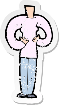 retro distressed sticker of a cartoon female body png