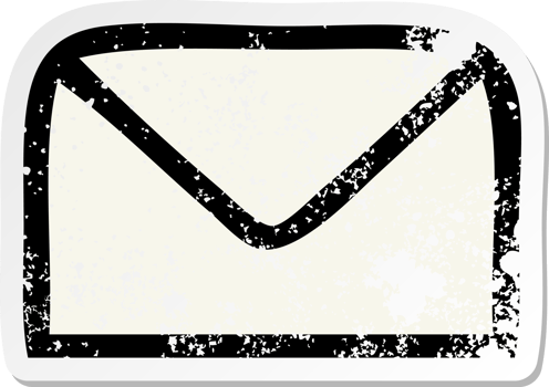 distressed sticker of a cute cartoon paper envelope png