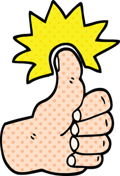 comic book style cartoon thumbs up symbol png