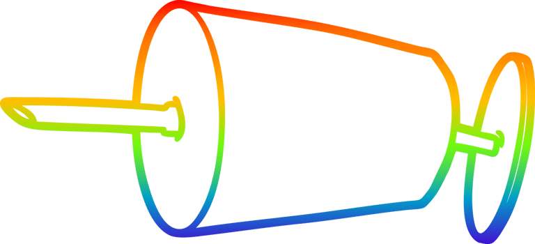 rainbow gradient line drawing cartoon medical syringe png