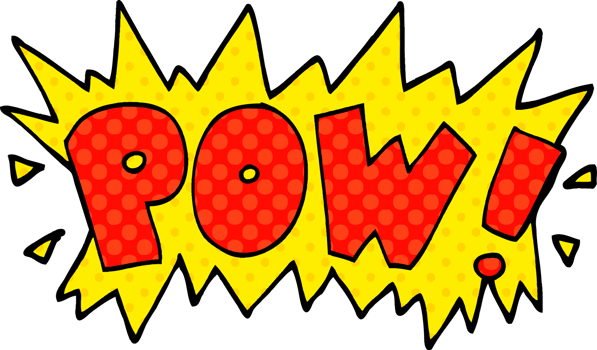 cartoon doodle word pow png