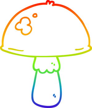 rainbow gradient line drawing cartoon mushroom png
