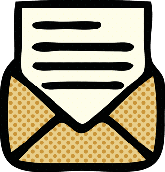 comic book style cartoon letter and envelope png