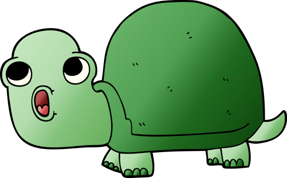 cartoon doodle shocked turtle png