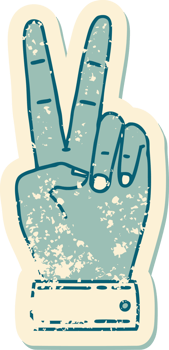 peace symbol two finger hand gesture grunge sticker png