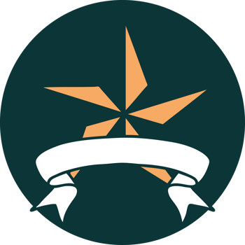 icon with banner of a star png