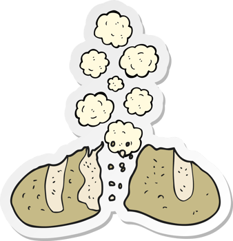 sticker of a cartoon loaf of bread png