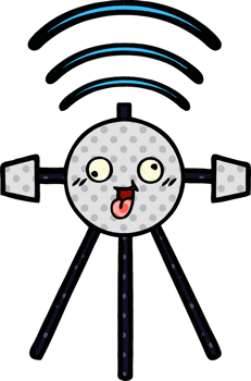 comic book style cartoon satellite png