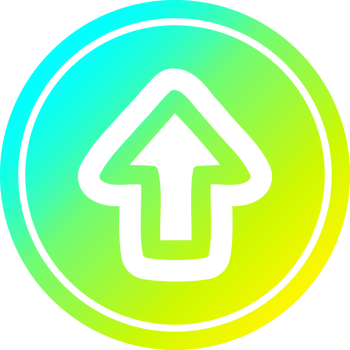 direction arrow circular in cold gradient spectrum png