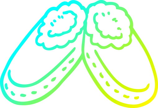 cold gradient line drawing cartoon purple slippers png