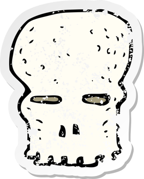 retro distressed sticker of a cartoon spooky skull png
