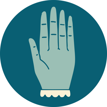 tattoo style icon of a hand png