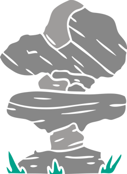 cartoon doodle of grey stone boulders png