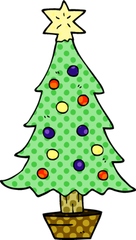 cartoon doodle christmas tree png