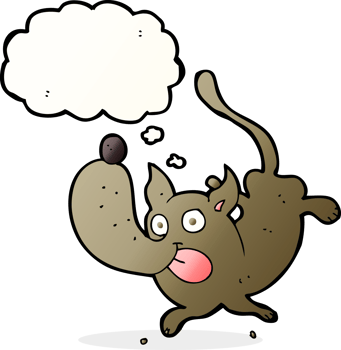 cartoon funny dog with thought bubble png