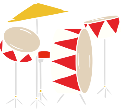 hand drawn cartoon doodle of a drum kit png