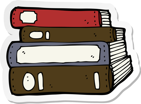 sticker of a cartoon old books png