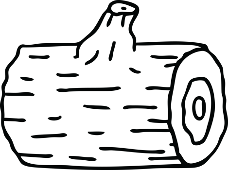 line drawing quirky cartoon wooden log png