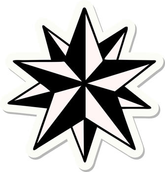 sticker of tattoo in traditional style of a star png