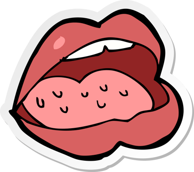 sticker of a cartoon open mouth png