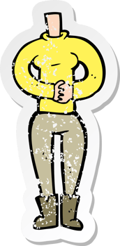 retro distressed sticker of a cartoon female body drawing png