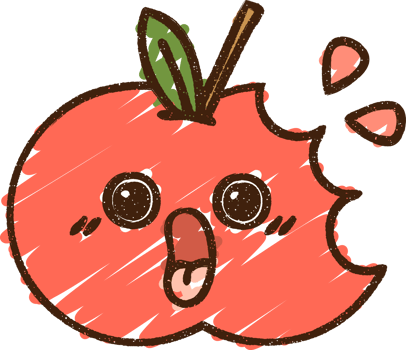 Bitten Apple Chalk Drawing png