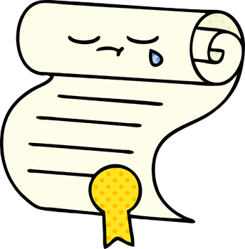 comic book style cartoon of a contract png