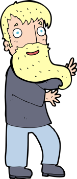 cartoon excited bearded man png