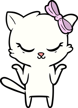 cute cartoon cat with bow png