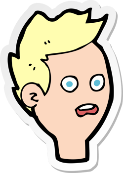 sticker of a cartoon shocked man png