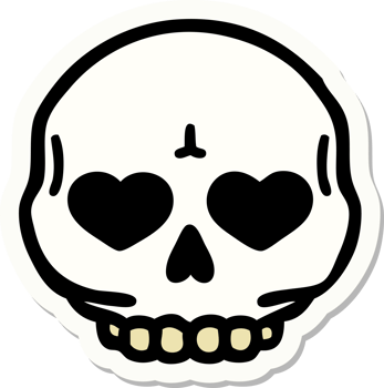 sticker of tattoo in traditional style of a skull png