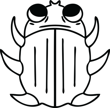 line drawing quirky cartoon beetle png
